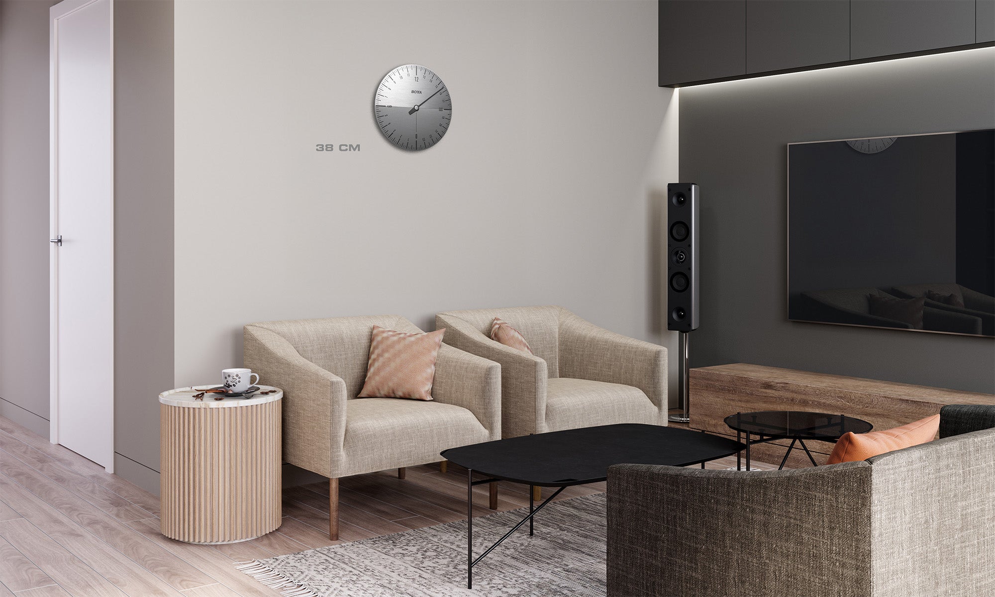 Die hochwertige Designwanduhr wird aus massivem Aluminium gefertigt und überzeugt durch deutsche Handwerkskunst sowie langlebige Verarbeitung. Als 24 Stunden Wanduhr mit Einzeigerprinzip interpretiert sie die Zeitdarstellung neu und präsentiert den gesamten Tagesrhythmus in einer Umdrehung. Wer eine außergewöhnliche Designuhr bzw. eine hochwertige 24h Einzeigeruhr als Wanduhr kaufen oder bestellen möchte, entdeckt hier ein Produkt, das Ästhetik, Funktionalität und Präzision vereint.