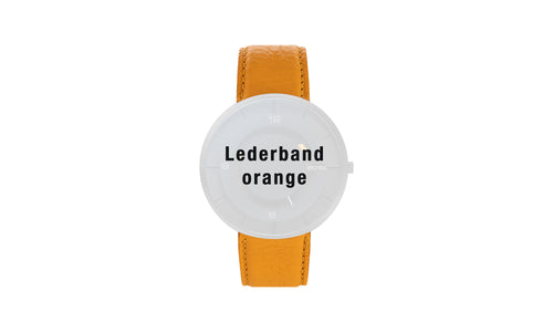 Leather watch strap orange