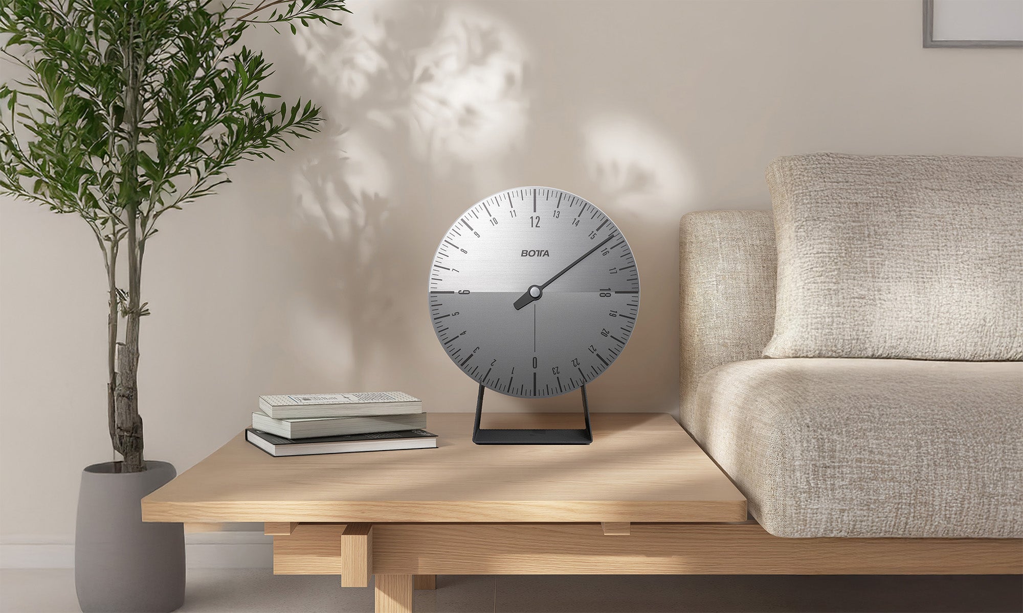 Tischuhr mit Einzeiger 24 Stunden UNO 24 38 cm